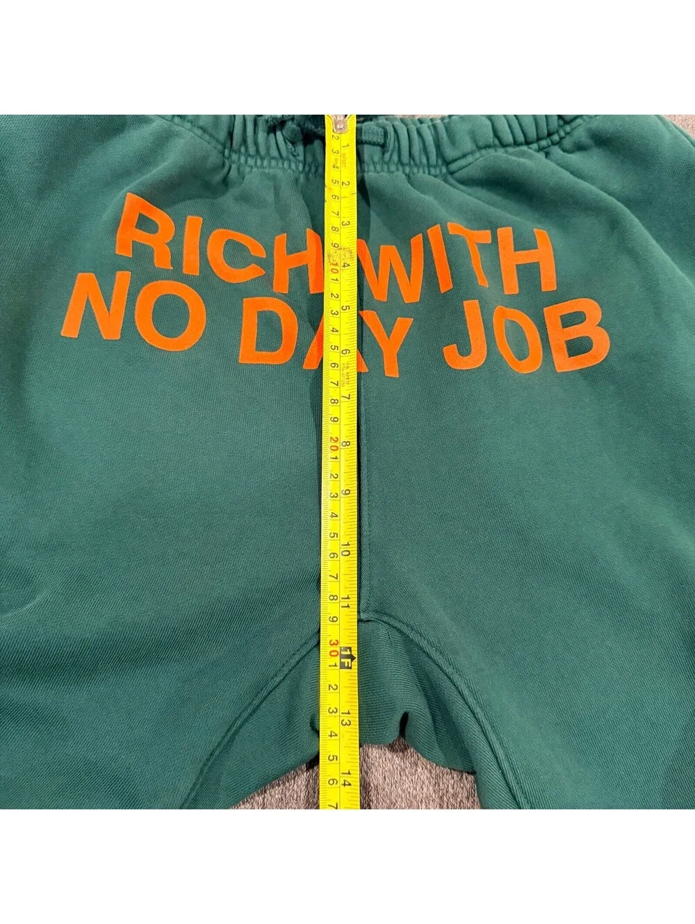 Icy Saweetie Rich With No Day Job Sweatpants Mens L Green Joggers USA Cotton